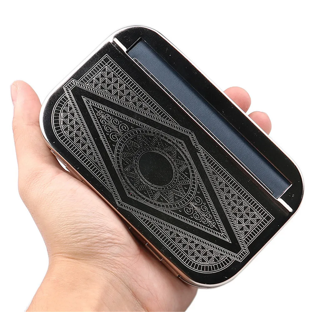 Premium Metal Cigarette Case & Rolling Machine - Ultimate Tobacco Rolling Tool and Smoking Accessory