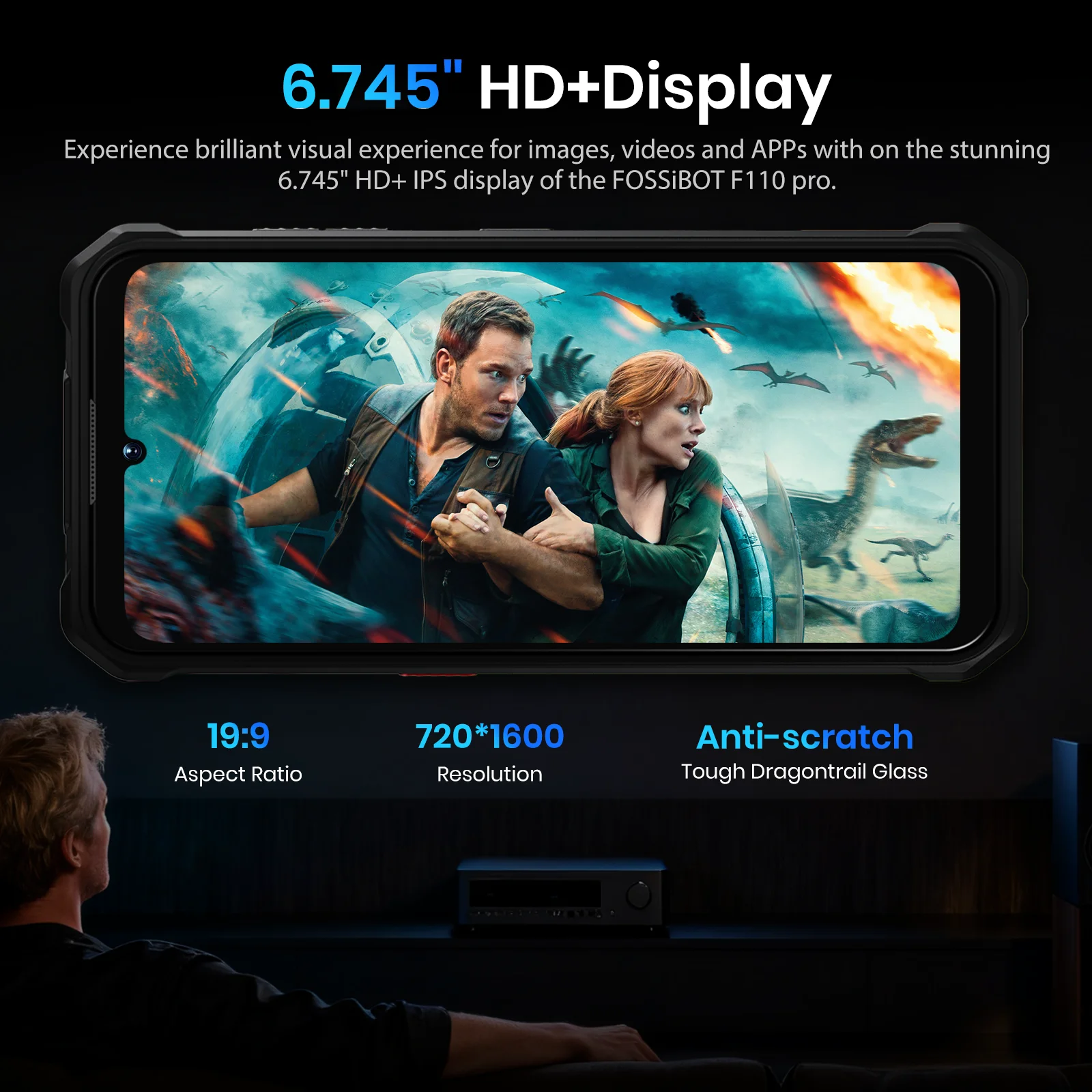 2025 Fossibot 5G Rugged Phone F110 Pro Dimensity 6300 5G 8GB+128GB 50MP+8MP Camera 6.75-inch Screen 10000mAh Battery Android 15