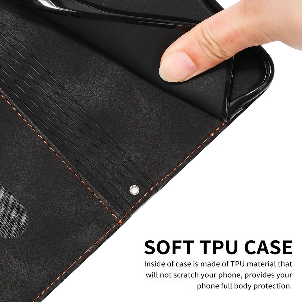 Geometric Leather Wallet Flip Case - Premium Back Cover