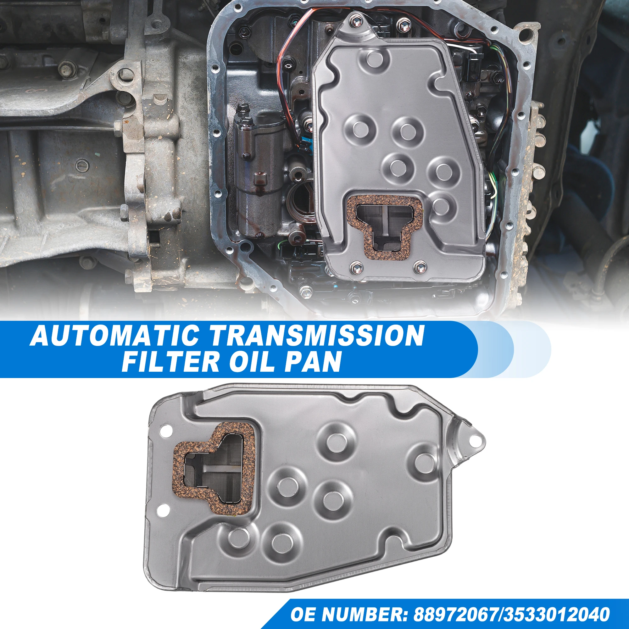 UXCELL A245E Transmission Fluid Filter Oil Pan for Toyota Corolla CE, LE, S 1.8L L4-Gas 2003 2004 2007 2008 3533012040