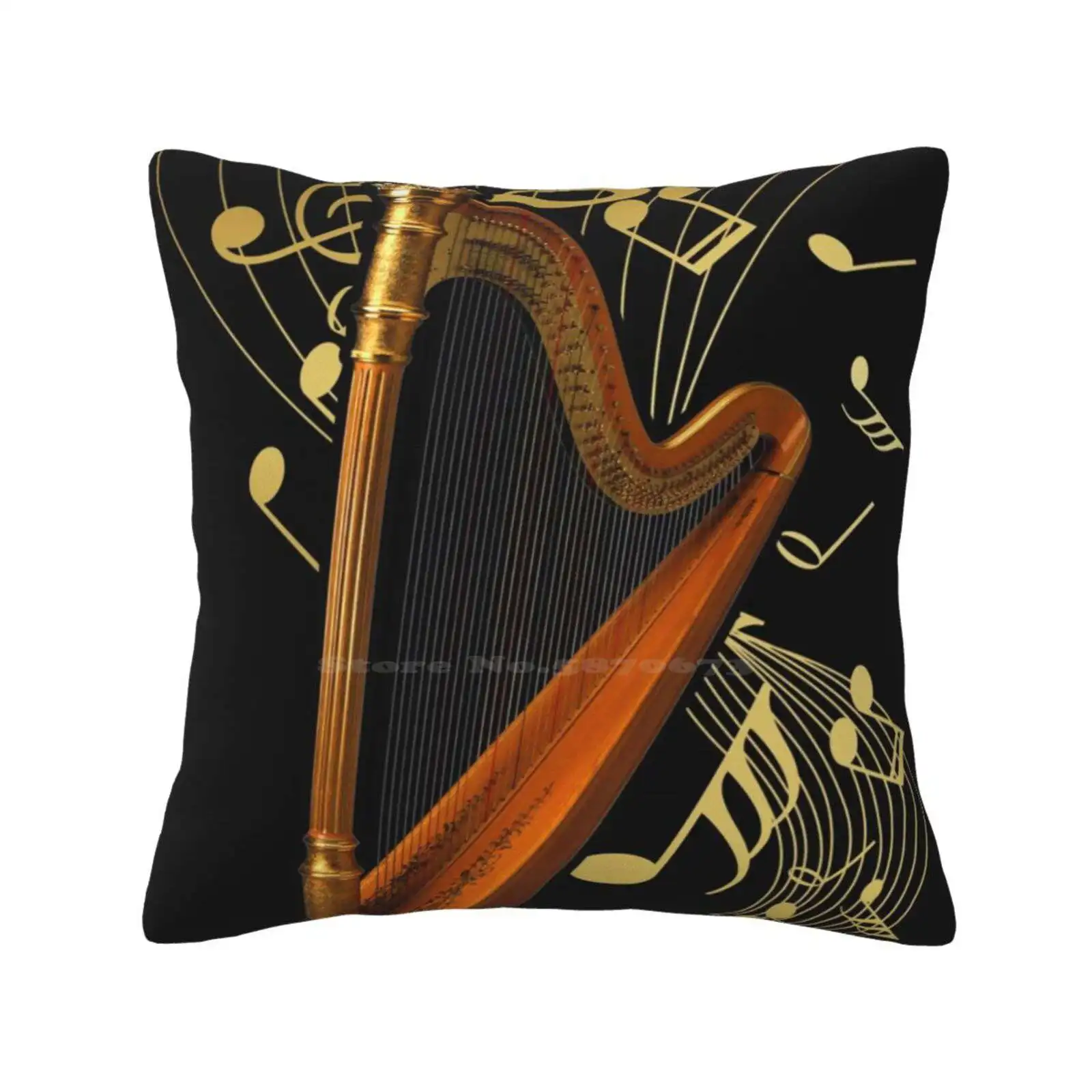 Arpa E Musica Nota Arte Fodera Per Cuscino Abbraccio Federa Arpa Strings Arpa Player Arpa Disegni Arpa Rossa Amanti Dell'Arpa Amante Della Musica Arpa