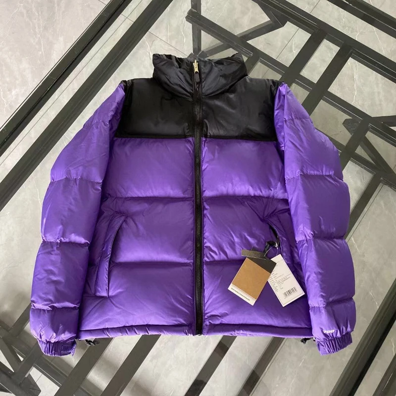 High quality 1996 down Jacket Embroidered 700 Puffy hooded Winter men's and women outdoor trend color match windproof warm coat image