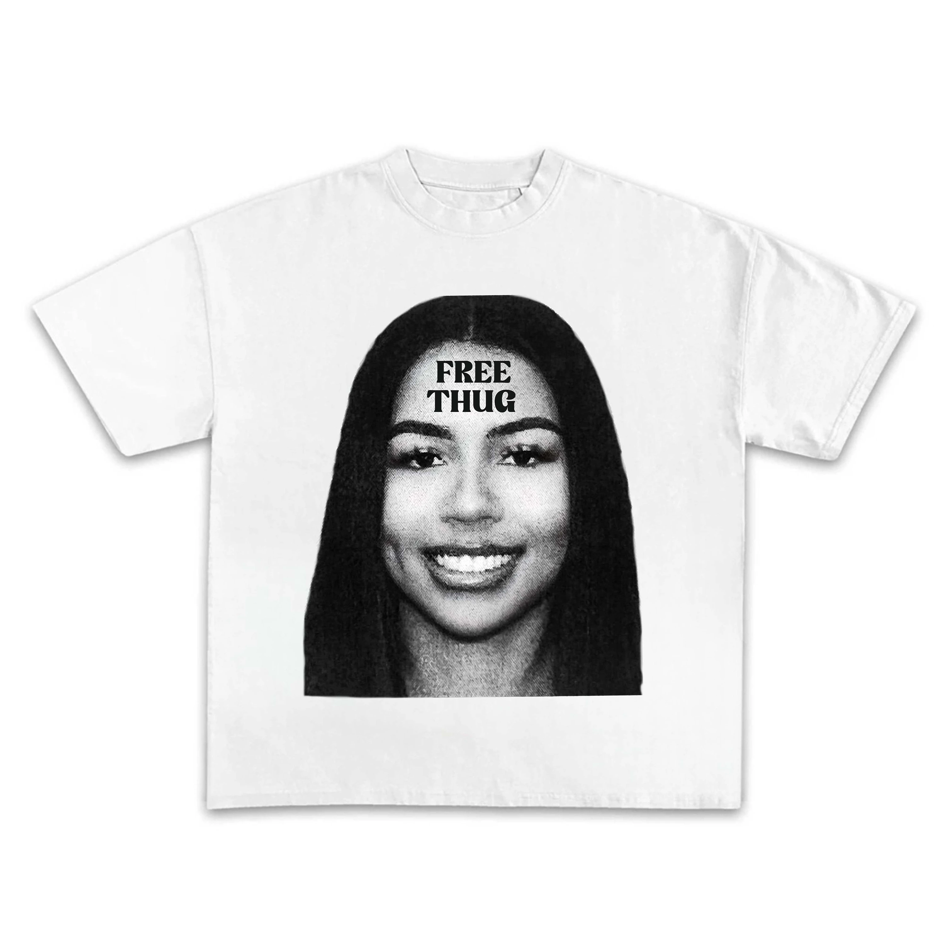 

Y2K Hip Hop Rapper Print Pattern Oversize T Shirt Women Gothic Causal Loose O Neck Short Top Punk Tee Streetwear
