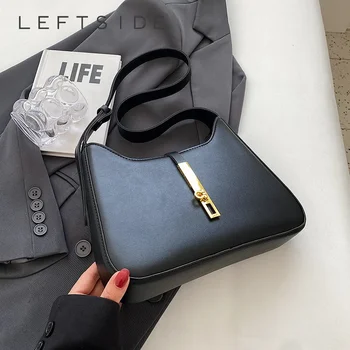 Linke Seite einfache Leder Umhängetasche für Frauen Mini niedlichen Trend Handtaschen und Geldbörse Lady Y2k einfarbige Umhängetaschen