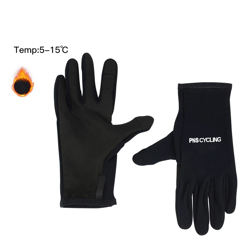 Winter Thermal Fleece PNS Cycling Gloves Touch Screen Riding MTB Bike Gloves Full Fing Windproof Keep Warm