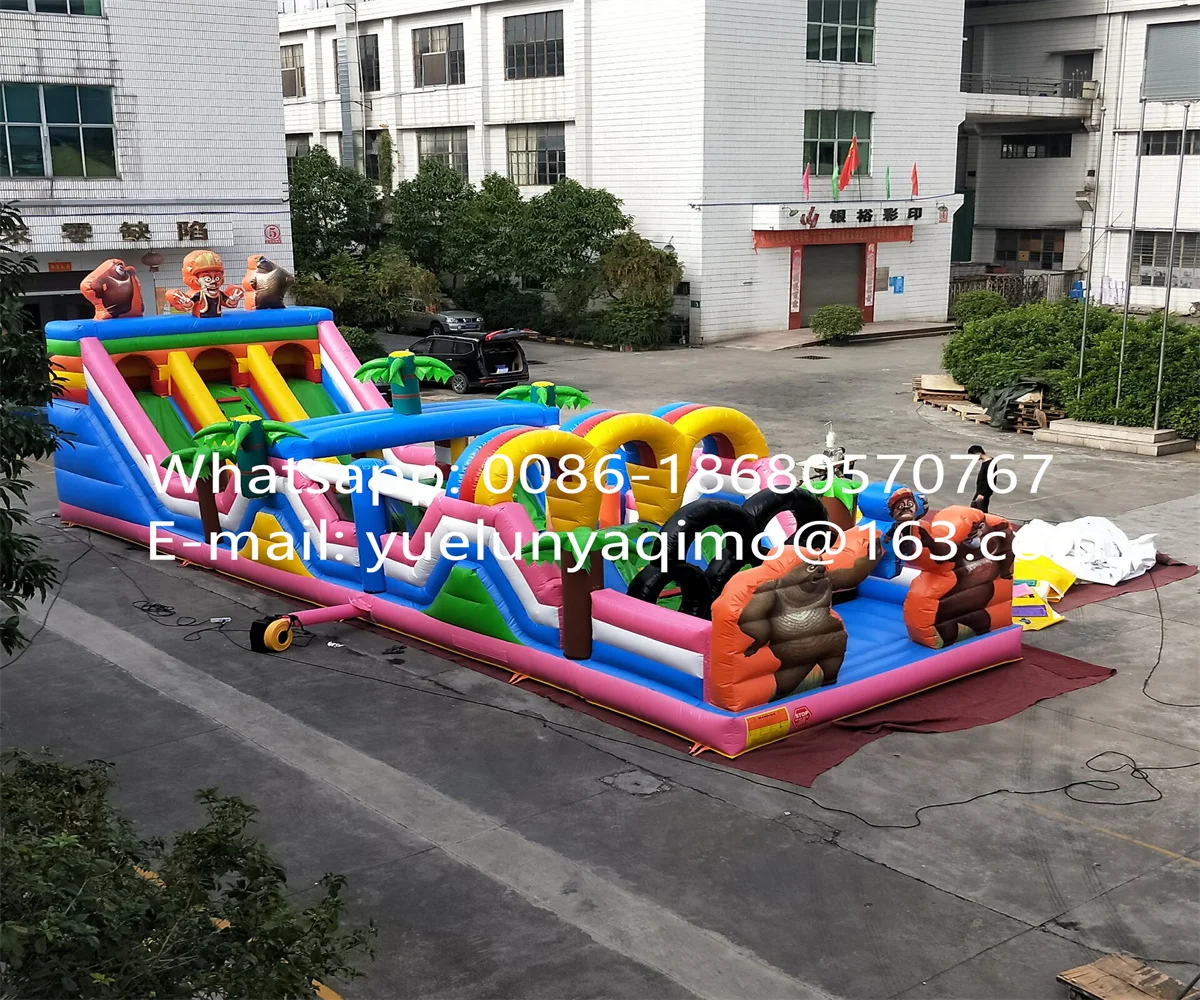 

Outdoor Hot Sale Custom Color Adult Kids Inflatable Obstacle Course Slide YLY-190