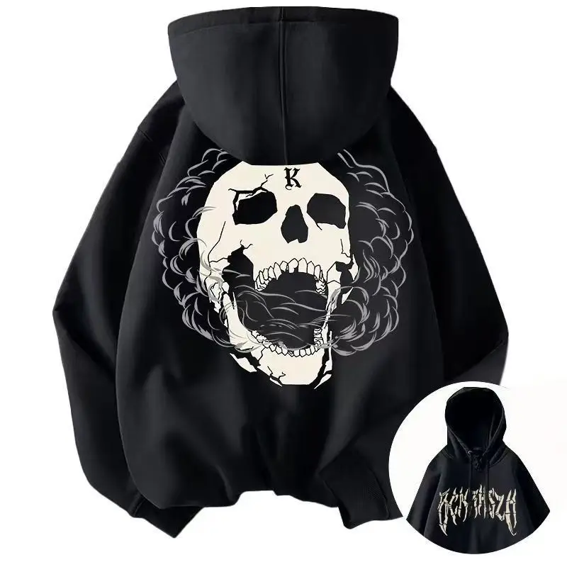 

Y2K High Street Hooded Hoodies Harajuku Cartoon Print Aesthetic Hoodie Korean Oversized Streetwear Hip Hop Sweatshirts
