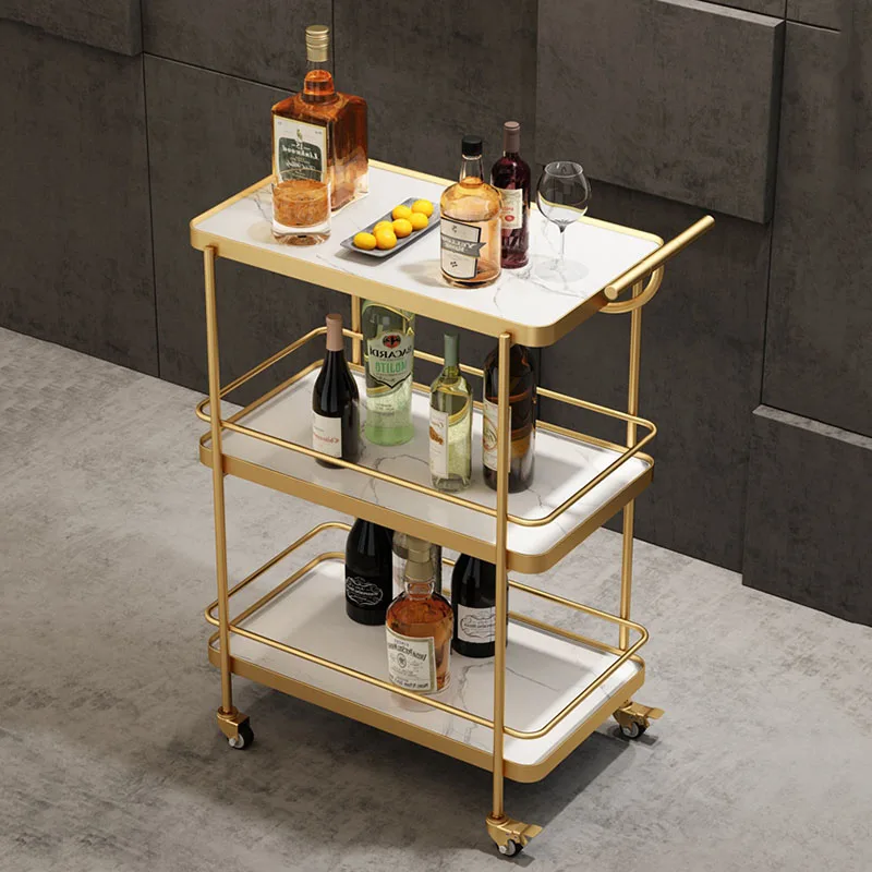 Rolling Cart Organizer Trolley Kitchen Headboards Metal Beach Utility Trolley Serving Wine Rack Cabeceros Hotel Furniture images - 6