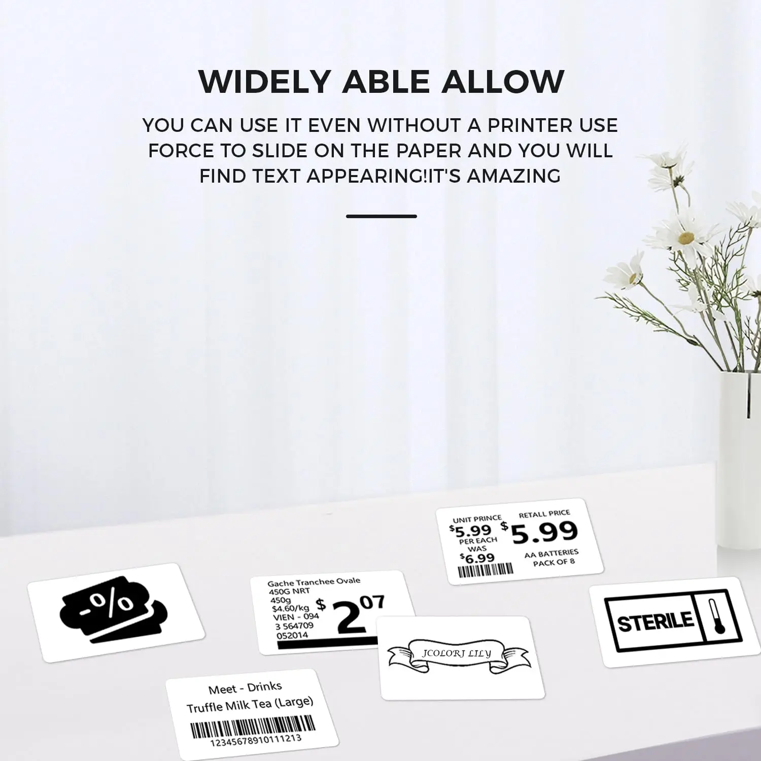 Phomemo M110/M200/M220 30x20mm Thermal Labels Waterproof Mini Stickers for Barcode, Jewelry Product Tags Home & Office Use