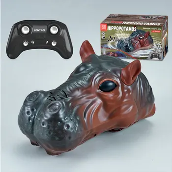 2025 Remote Control 2.4GHz Double Propeller Simulation Hippopotamus Boat Water Spraying Animal Model Electric RC Toy Gifts VG206 1