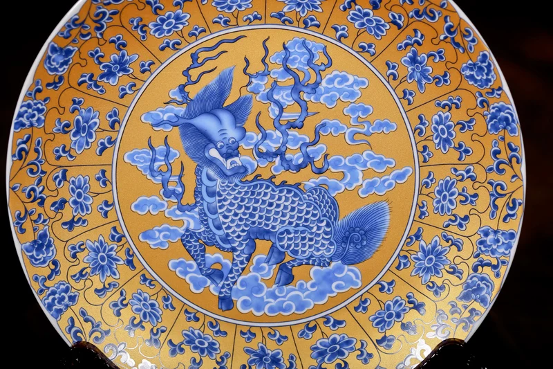 Jingdezhen Ceramic Plate Decoration Hanging Plate Household Crafts Dragon Porcelain Plate Antique Modern Fashion 3