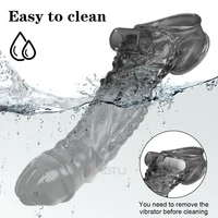 Vibrator wieder verwendbare Penis hülle flexible Eichel Penis ver größerer Extender Verzögerung Ejakulation Penis ring Erwachsenen Sexspielzeug für Männer Paare 3