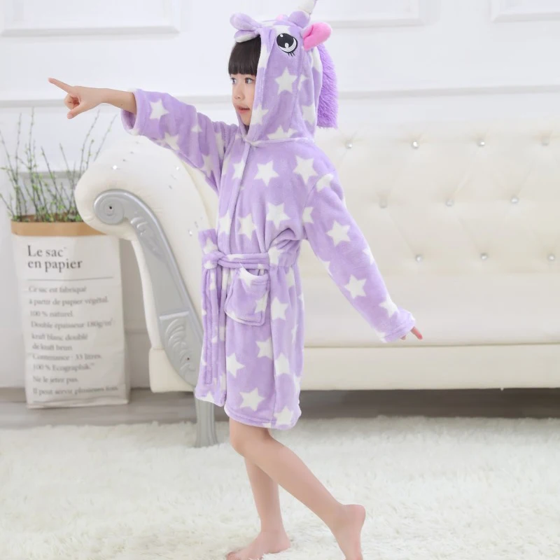 Kids Flannel Bathrobe Pajamas child bathrobe flannel pajamas