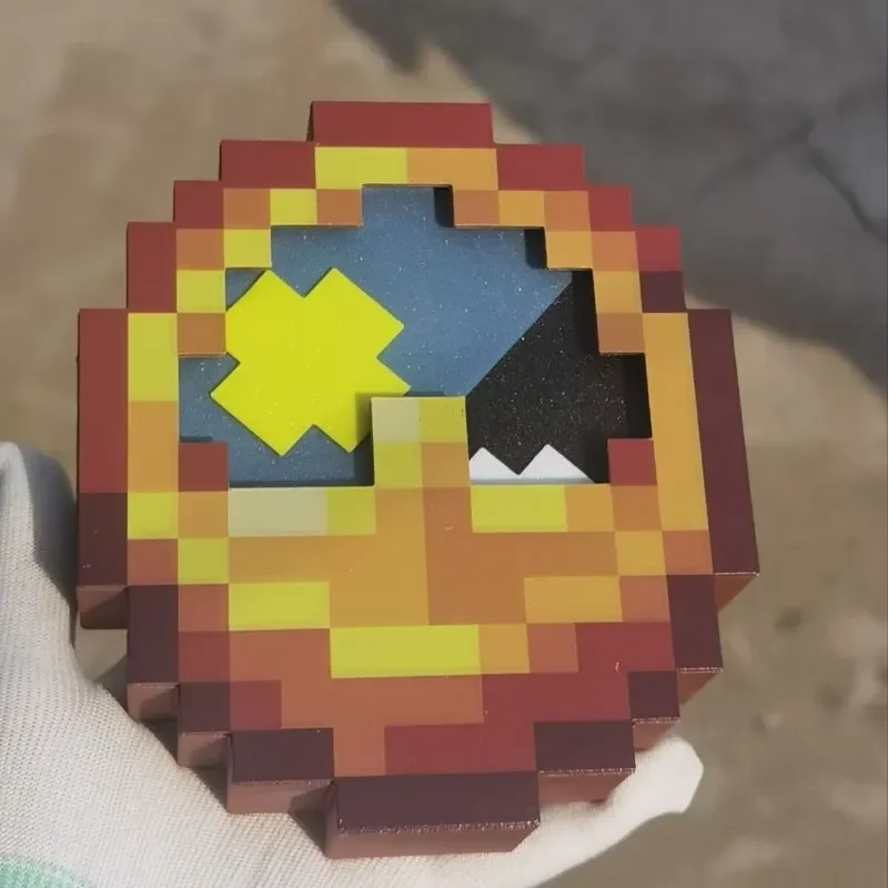 Gaming-Themed Swingable Sun-Moon Clock with Villager Figurine