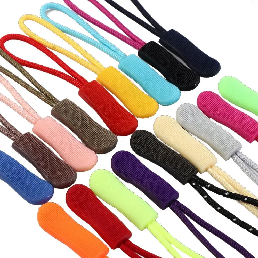 10Pcs 10Pcs 텐트 배낭 여행 가방 의류 우편 해결사 깨진 버클 해결사 우편 코드 지퍼 풀러 지퍼 밧줄 지퍼 당겨 코드