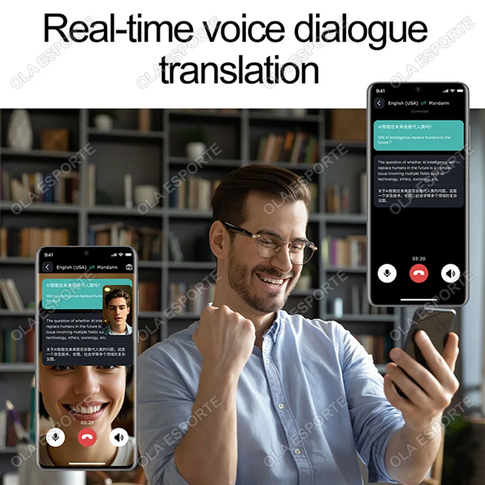 Smart Glasses 163 Online Language AI Automatic Dialogue Translation Bluetooth Glasses with Speaker, Sports UV Protection Travel