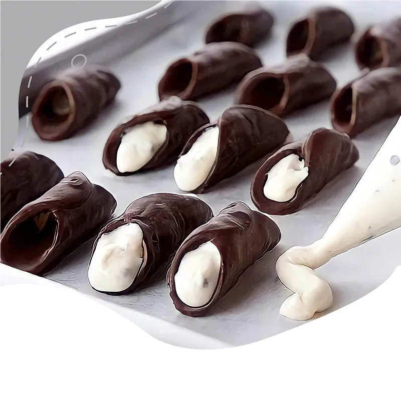Cannoli Tubes Baking Molds 16 Pack Stainless Steel Cannoli Tubes With Piping Bags Long Piping Tips For Cream Horns Shell