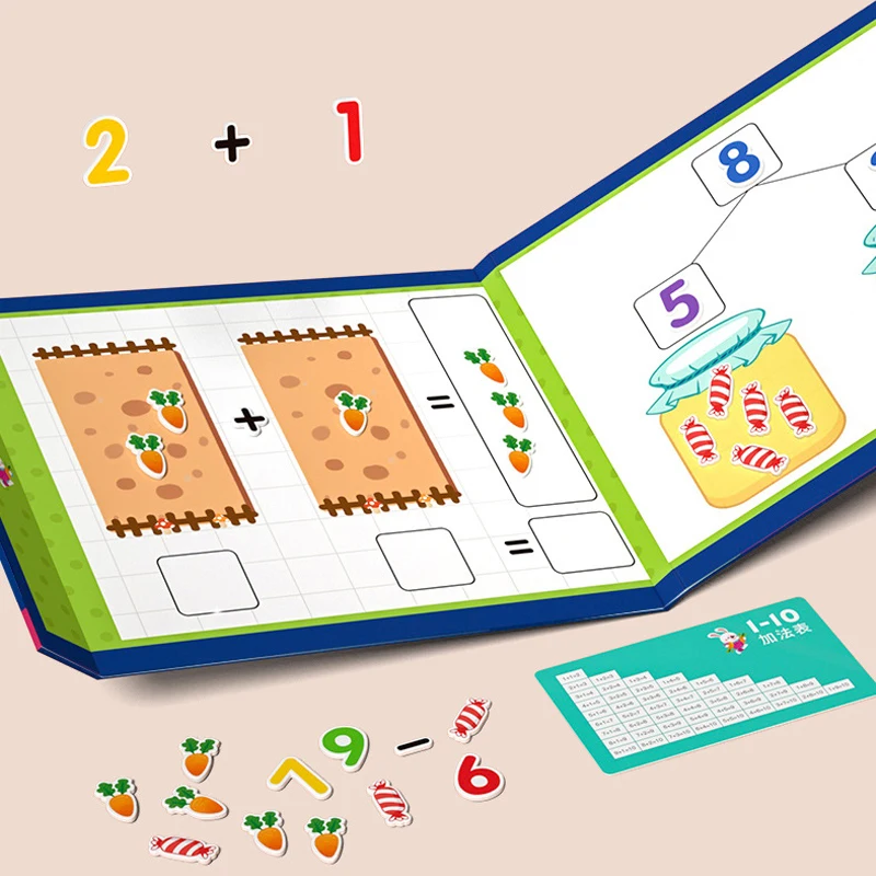 

Kids Quiet Book Montessori Toys Toddler Baby Computation Educational Toy Sticker Busy Board Learning Card Children Magnetic Book