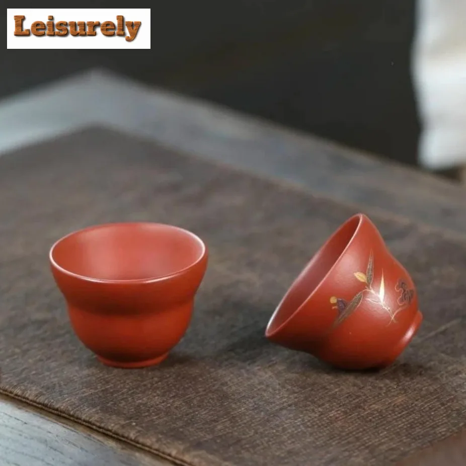60ml Yixing Zisha Gourd Teacup Boutique Tea Bowl Cute Cup Tea-tasting Meditation Cup Chazhan Master Cups Cha Supplies Craft Gift