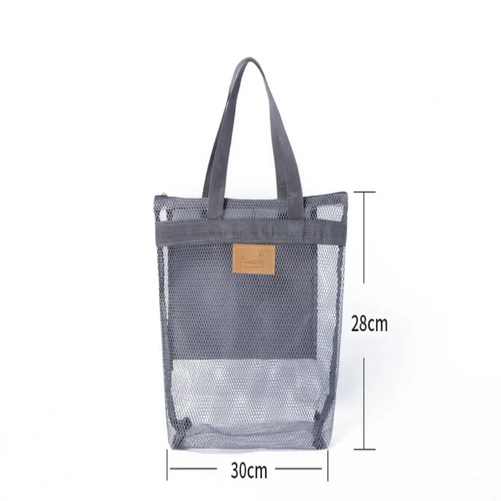 Cosmetic Storage Bag Mesh Beach Bag Mesh Bag Women Beach Bag Gym Bath Bag Makeup Mesh Toiletry Bags Men Wash Organizer Portable Pouch Case