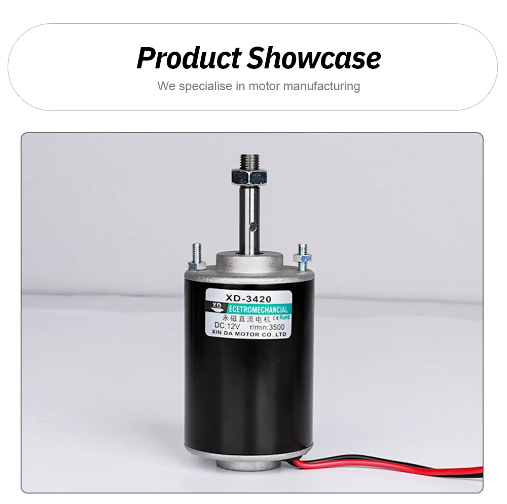 Permanent Magnet High Speed DC Motor 30W 12V 24V Threaded Shaft Motor for DIY Ro