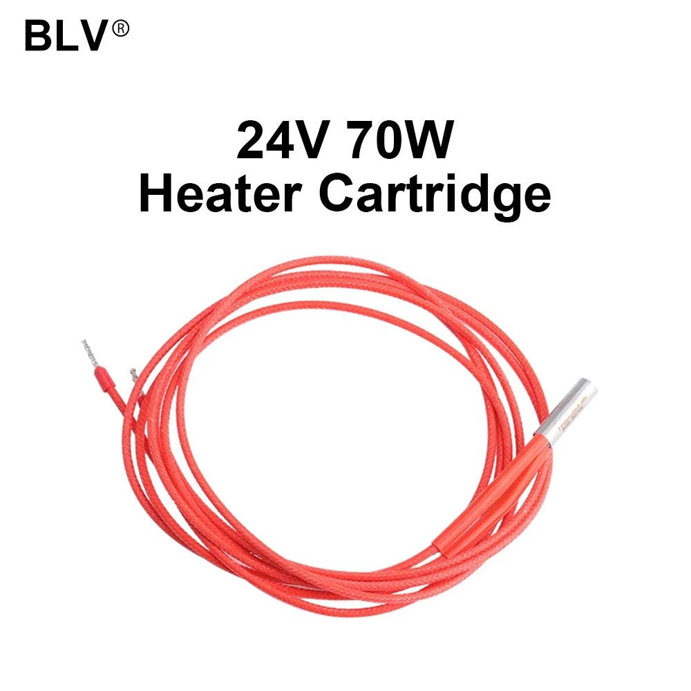 BLV&reg; Red Cartridge Heater Collection 12V 30W / 12V 40W / 24V 40W 24V 70W /12V 80W /24V 80W 100CM for Super Volcano Heat block