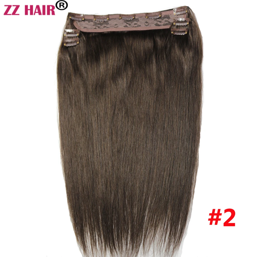 ZZHAIR Human Remy Hair Extensions 16"-28" 5 Pcs Set 9 Clips-in 100g-200g Natural Straight