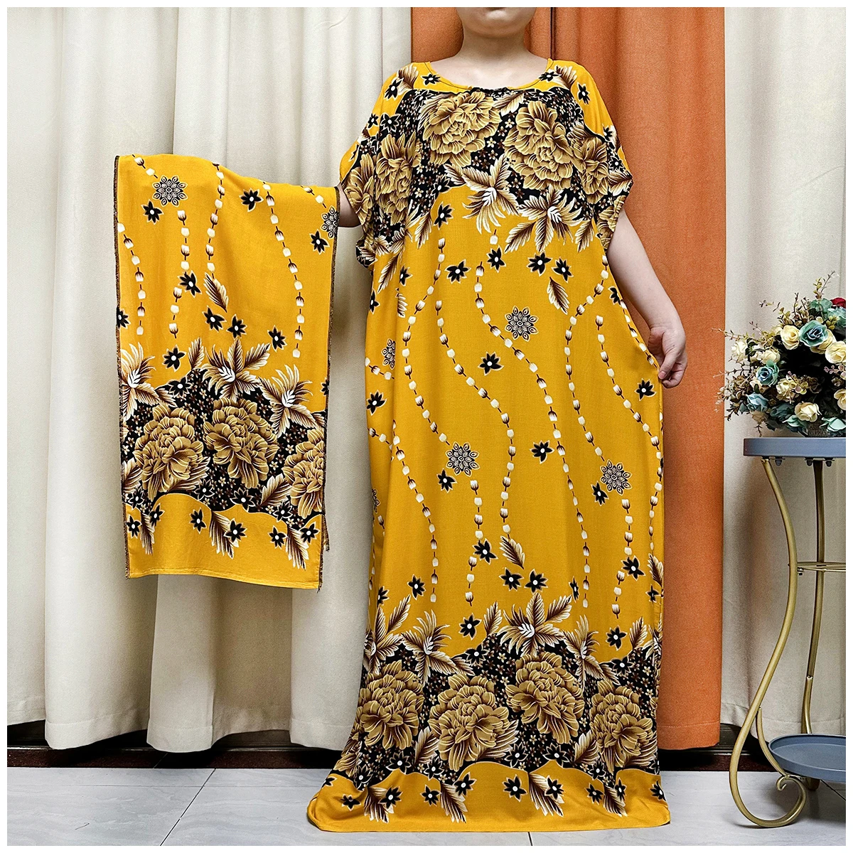 Short Sleeve Robe Maxi Long Dress 2023 Women Summer Beachwear Swimsuit Cover Up Tunic For Beach Kaftan Dress