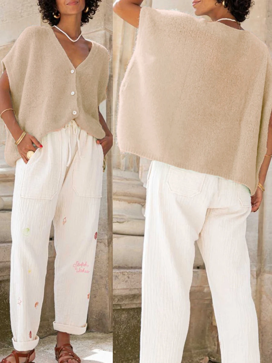 Women s Oversized Knit Cardigan with Pockets Long Sleeve Open Front Chunky Sweater Coat Warm Winter Outwear