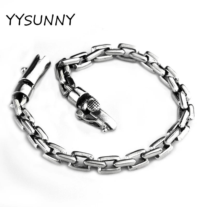 

YYSUNNY Trend S925 Sterling Silver Men's Bracelet Glossy Bolt Couple Chain Cool Jewelry Accessories for Birthday Party Gift