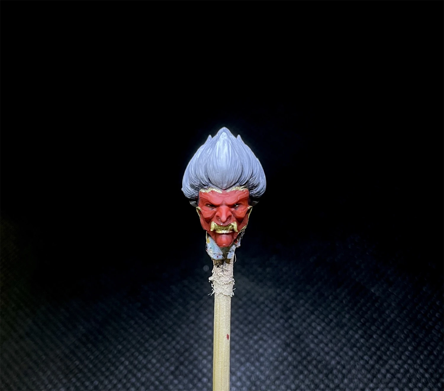 1:18 Scala Dipinta Ghost Face Warrior Samurai Head Sculpt Model Toys Fit For 3.75 "Action Figure