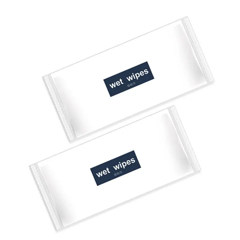 10Pcs Disposable Non-Woven Wet Wipes Tissue Individually Wrapped Portable Hand