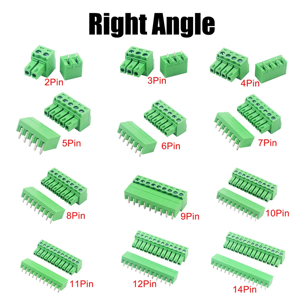 5Pair PCB Screw Terminal Block 15EDG KF2EDG 3.5mm 3.81mm 3.96mm 5.08mm 2-14Pin Male Plug Female Socket Pin Header Wire Connector