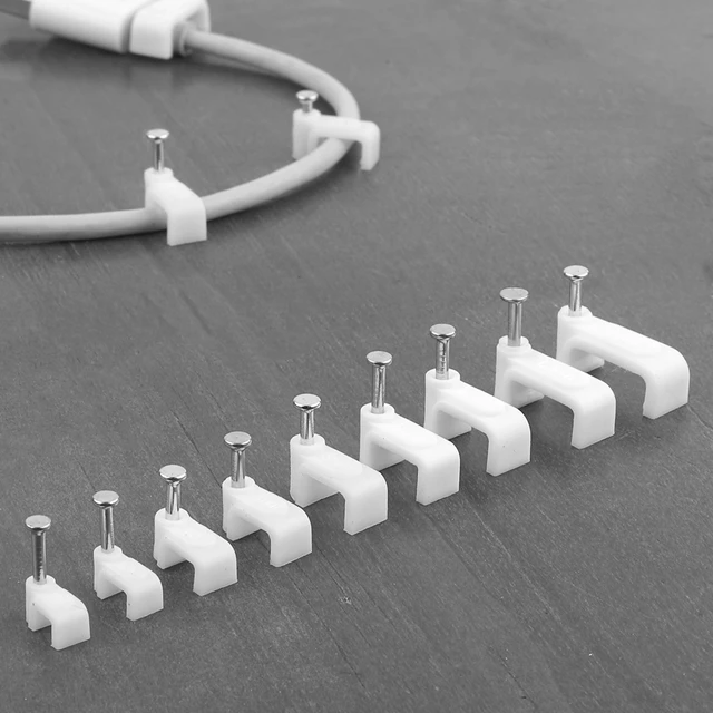 Amazon.com: Mini Skater 16mm Nylon Steel Nail in Circle Ethernet Cable  Clips Cord Holder Wire Management,Pack of 50.(White) : Electronics