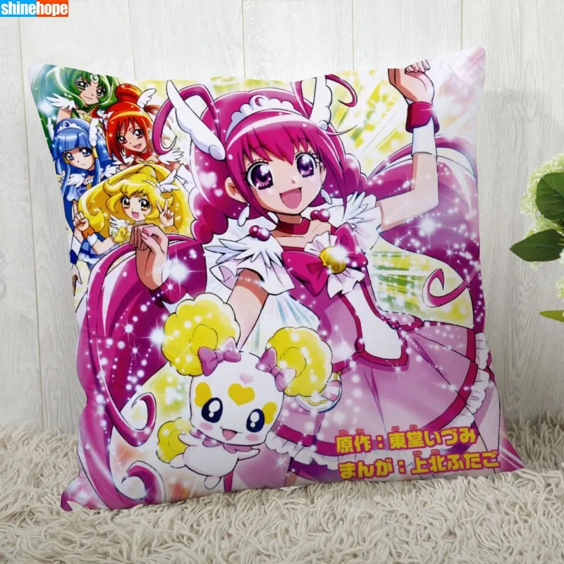 

45X45cm Smile Precure Anime Pillow Cover Customize Pillowcase Modern Home Decorative Pillow Case For Living Room 2020.08.17