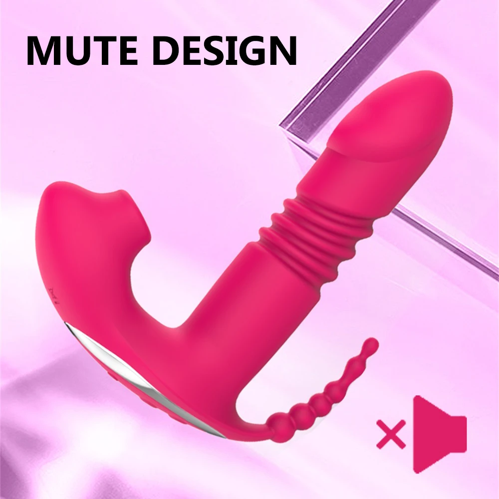 Silicone Sucking Vibrator Telescopic Oral Clitoris Stimulator_voghion.com