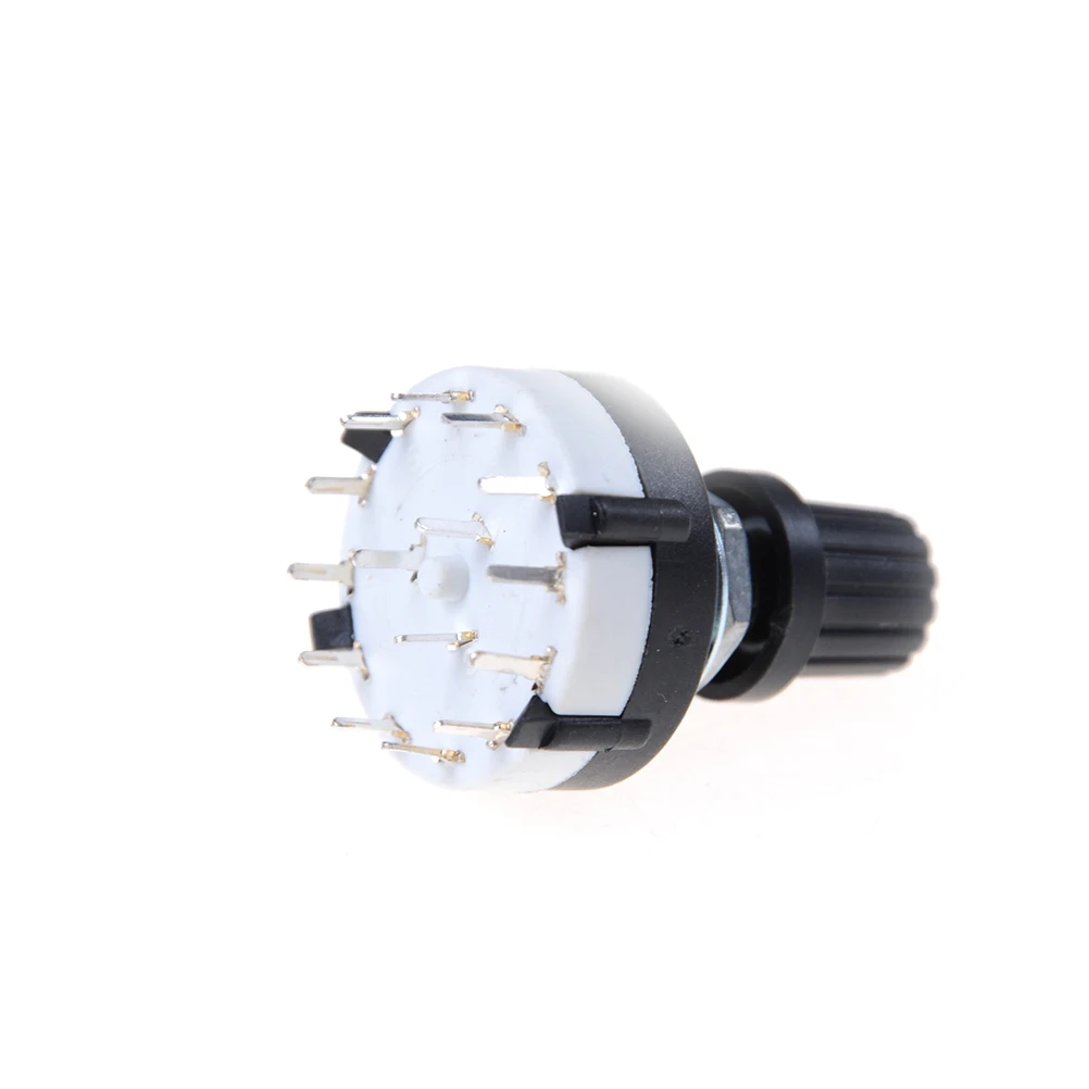Single Wafer Band Selector Rotary Switch 3 Pole 4 Position Black Panel Wire 3 Pole 4 Way PCB Mount