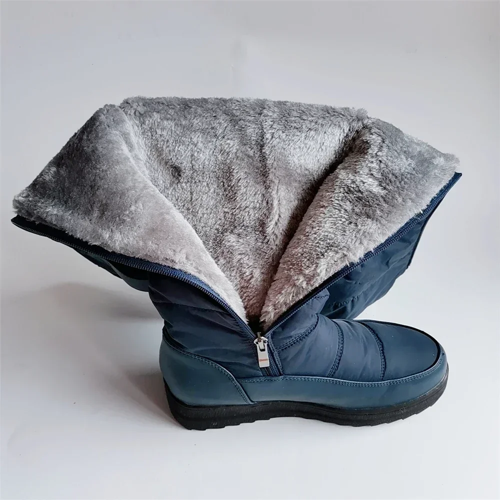 

【ENMAYER】Down Warm High Snow Boots Women 2024 Winter Shoes Platform Women Over-the-Knee Boots Female Fashion FurWaterproof Shoe
