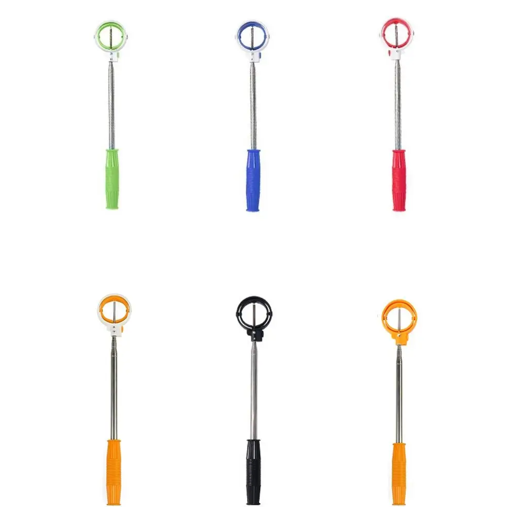 Double Ring Telescopic Golf Ball Retriever Adjustable Locking Golf Ball Picker Stainless Non-Slip Handle