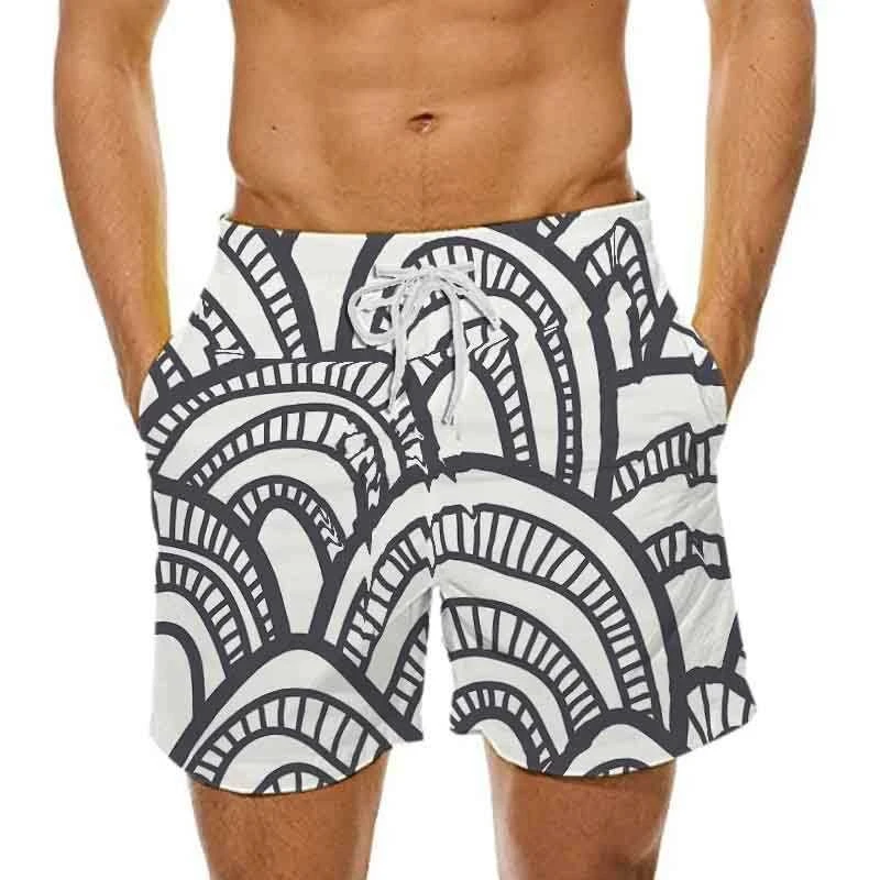 2024Abstract Pattern Men Board Shorts Swimwear Shorts Trunk Sports Pants Casual Men's 3d Tops Child Boy Beach Short Men Clothing 5