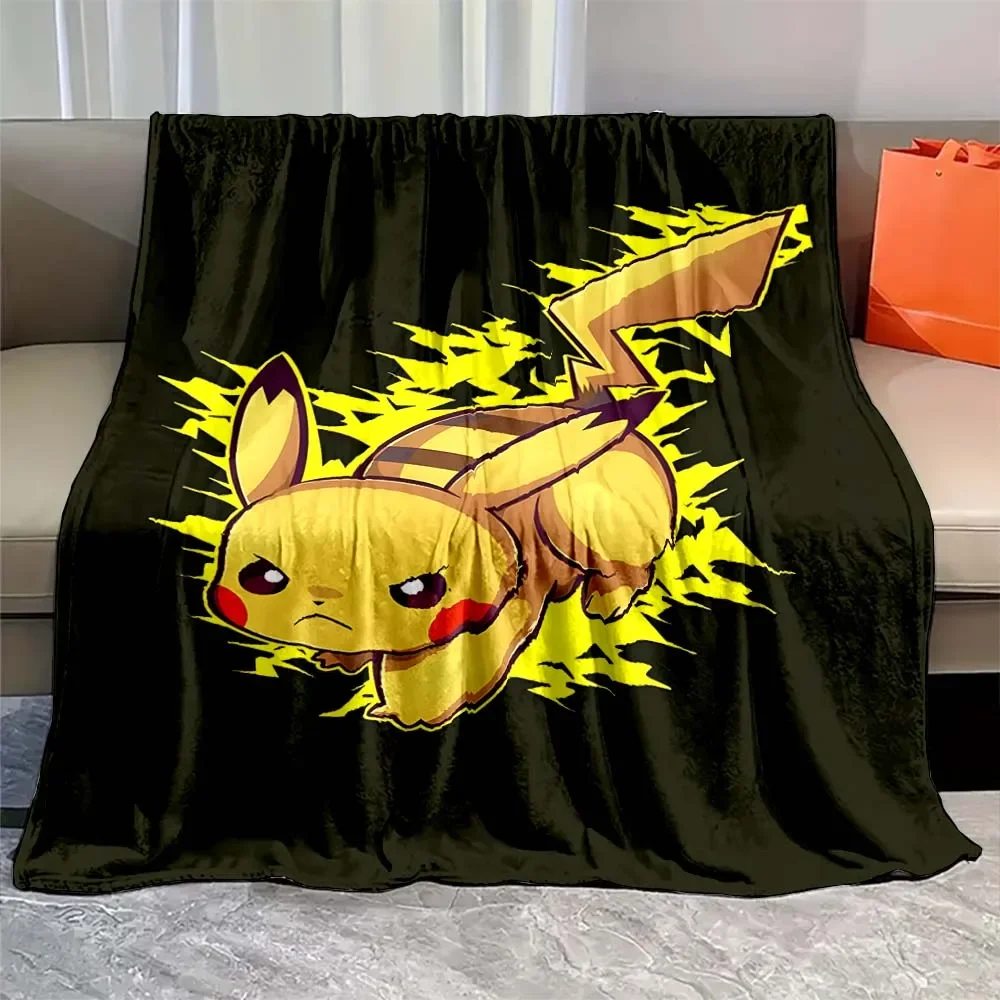 Anime Pokemon Flannel Fluffy Soft Blanket Pikachu Figures Home Sofa Lunch Break Blanket Children Student Nap Cover Kid
