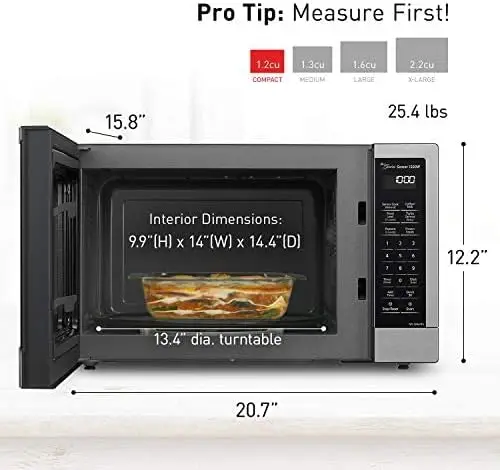 67K Microwave Oven, 1.2 cu.ft, Stainless Steel/Silver 3