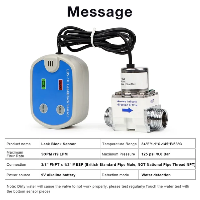 B21B Leakage Detector Water Purifier HM Leakage Alarm With Protection Valve Water Pipe Leakage Detector Automatic Shutdown 2