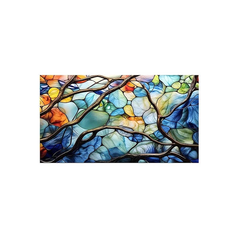 Description Picture 5 of item45x100cm Colorful Pattern Privacy Window Stickers Static Cling Stained Glass Decal Home Living Room DIY Window Decorative Film