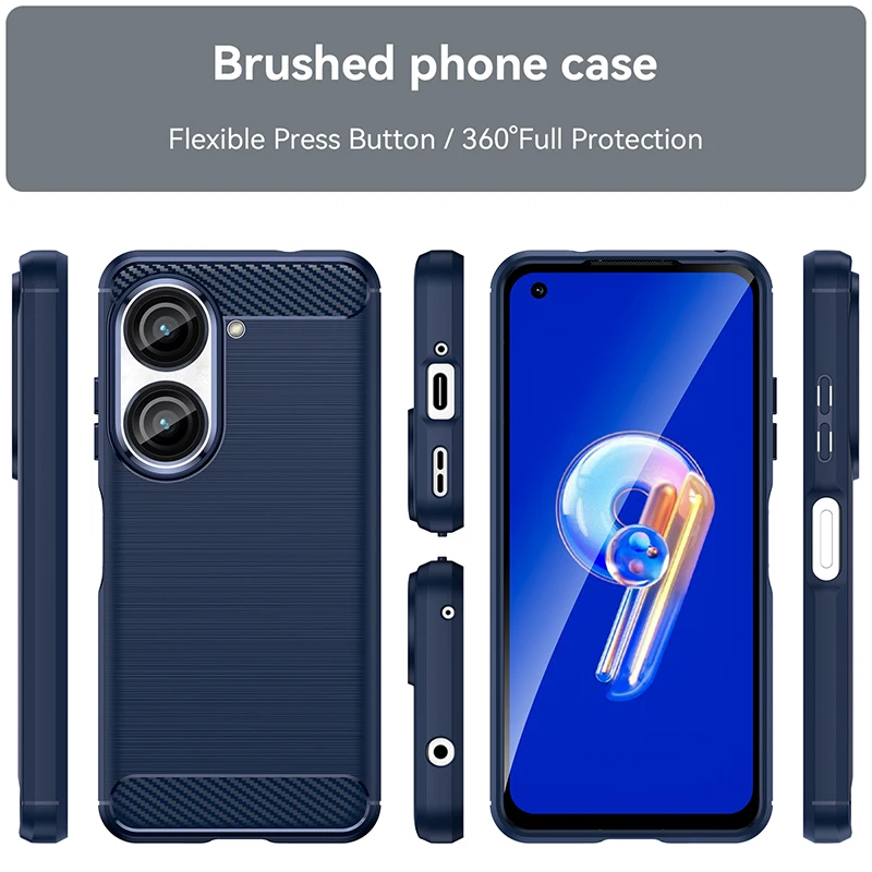 Luxury Silicone Shockproof Carbon Fiber Back Soft Phone Case