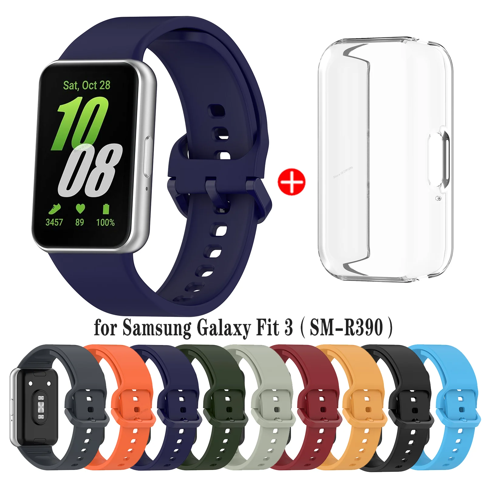 Sport Silicone Strap and Case for Smartwatch - Replacement Watchband and Bracelet Accessories