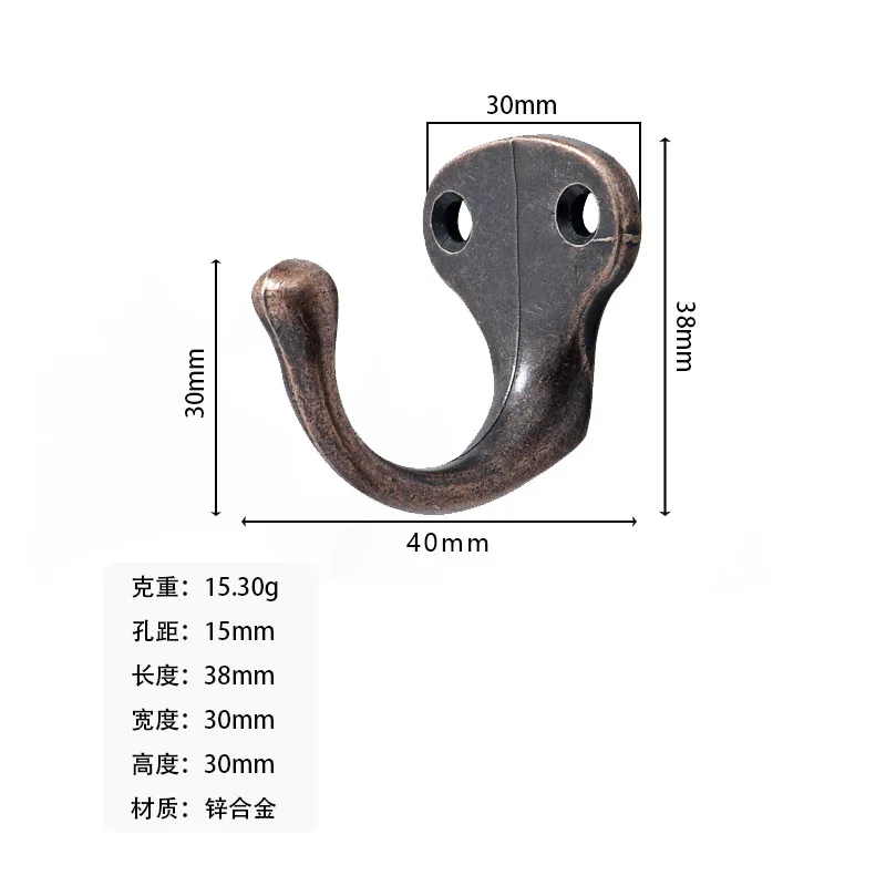 Antique bronze spray paint black alloy coat hook classical wall hook zinc  alloy home hardware key hanger retro decor Holder Wall - AliExpress