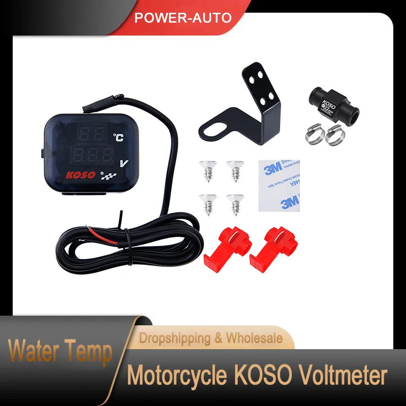 Koso Universal Voltmeter Motorcycle Indicator Temperature Marker