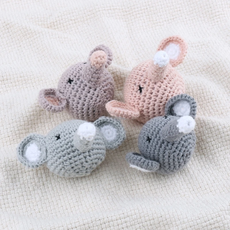 

Pacifier Clip DIY Accessories Handwoven Elephant Crochet Bead Baby Teether Toy Dropship