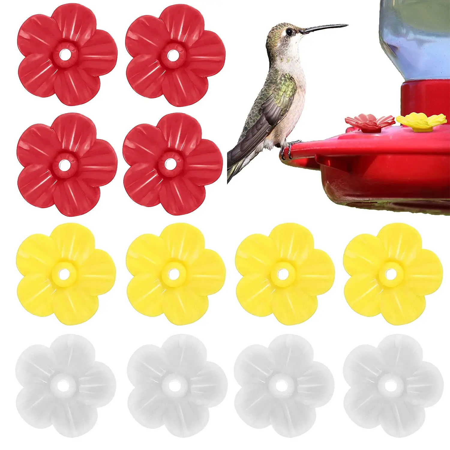 Feeding Ports Replacement 30Pcs Hummingbird Feeders Replacement Flowers Drinking Container